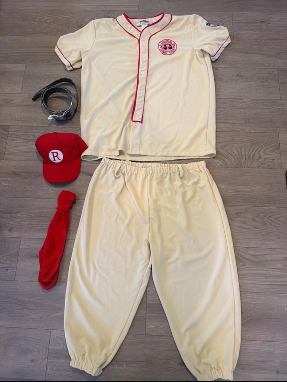 “A-League of Their Own” Vintage Baseball Uniform Shirt & Pants costume, sz XL